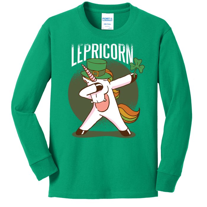 Unicorn Leprechaun Kids Long Sleeve Shirt