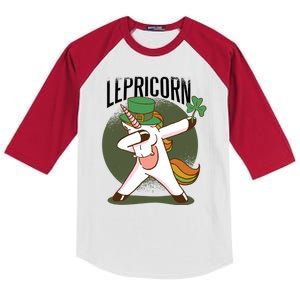 Unicorn Leprechaun Kids Colorblock Raglan Jersey