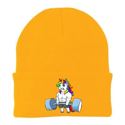 Unicorn Lifting Weights Knit Cap Winter Beanie