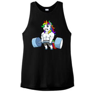 Unicorn Lifting Weights Ladies PosiCharge Tri-Blend Wicking Tank