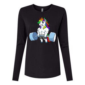 Unicorn Lifting Weights Womens Cotton Relaxed Long Sleeve T-Shirt