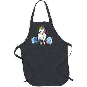 Unicorn Lifting Weights Full-Length Apron With Pockets