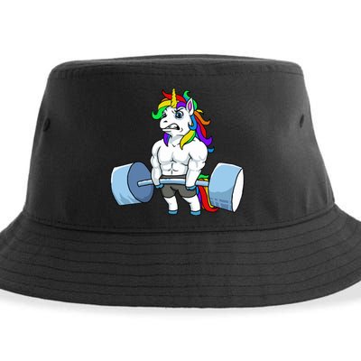 Unicorn Lifting Weights Sustainable Bucket Hat