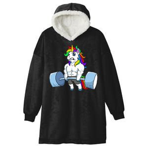 Unicorn Lifting Weights Hooded Wearable Blanket