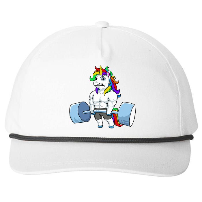 Unicorn Lifting Weights Snapback Five-Panel Rope Hat