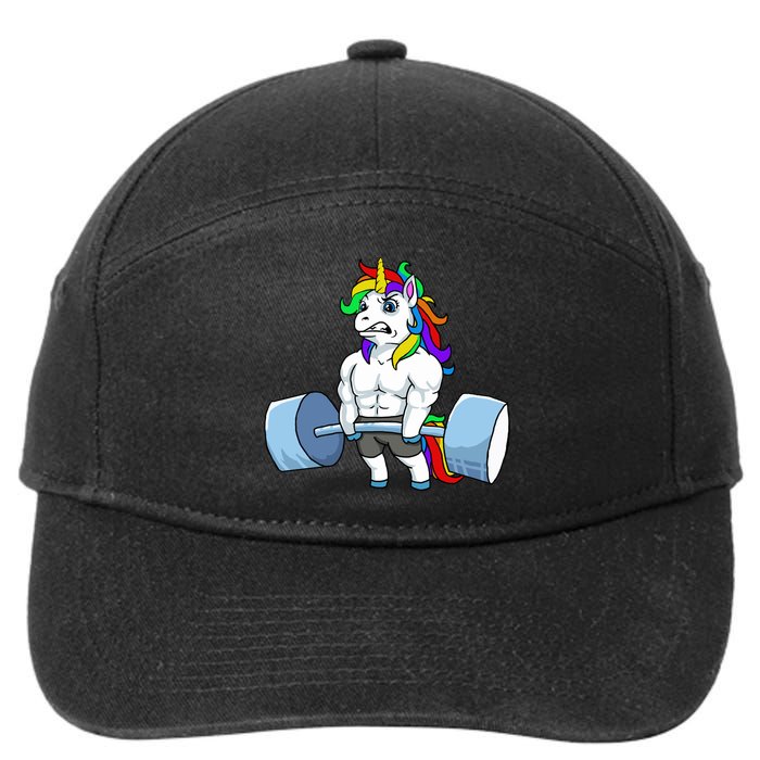 Unicorn Lifting Weights 7-Panel Snapback Hat