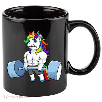 Unicorn Lifting Weights 11oz C Handle Ceramic Mug