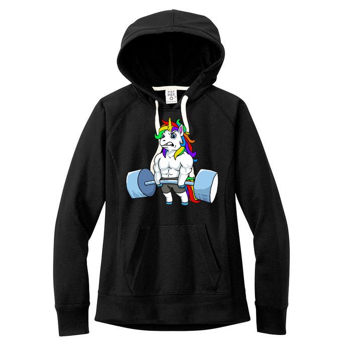 Unicorn Lifting Weights Women's Fleece Hoodie