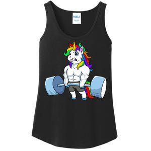 Unicorn Lifting Weights Ladies Essential Tank