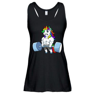 Unicorn Lifting Weights Ladies Essential Flowy Tank