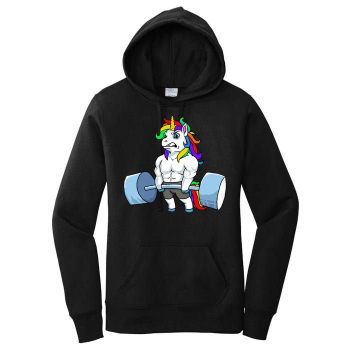 Unicorn Lifting Weights Women's Pullover Hoodie