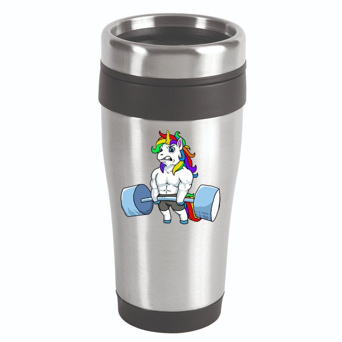 Unicorn Lifting Weights 16oz Travel Tumbler