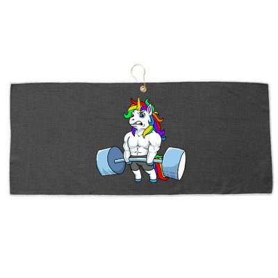 Unicorn Lifting Weights Large Microfiber Waffle Golf Towel