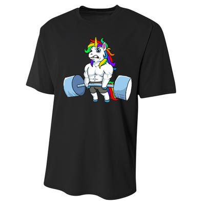 Unicorn Lifting Weights Performance Sprint T-Shirt