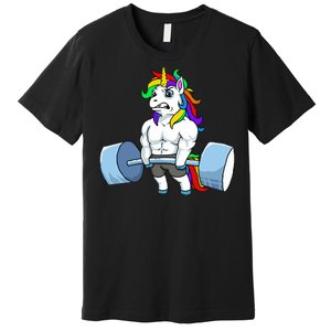 Unicorn Lifting Weights Premium T-Shirt