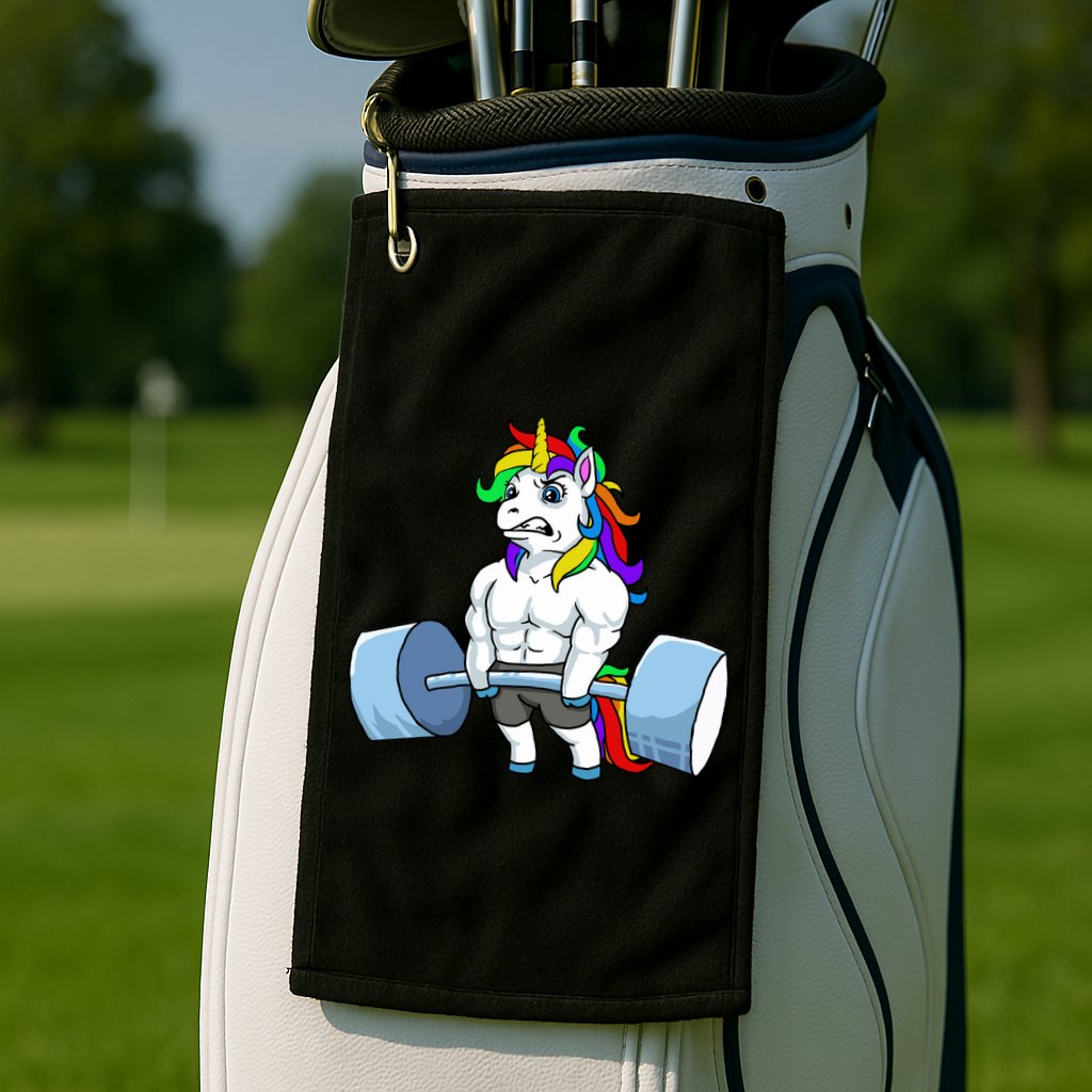 Unicorn Lifting Weights Golf Towel