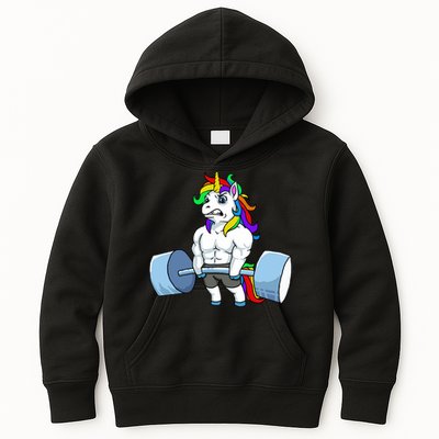 Unicorn Lifting Weights Kids Hoodie