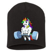 Unicorn Lifting Weights Short Acrylic Beanie