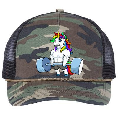 Unicorn Lifting Weights Retro Rope Trucker Hat Cap