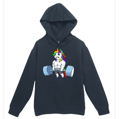 Unicorn Lifting Weights Urban Pullover Hoodie