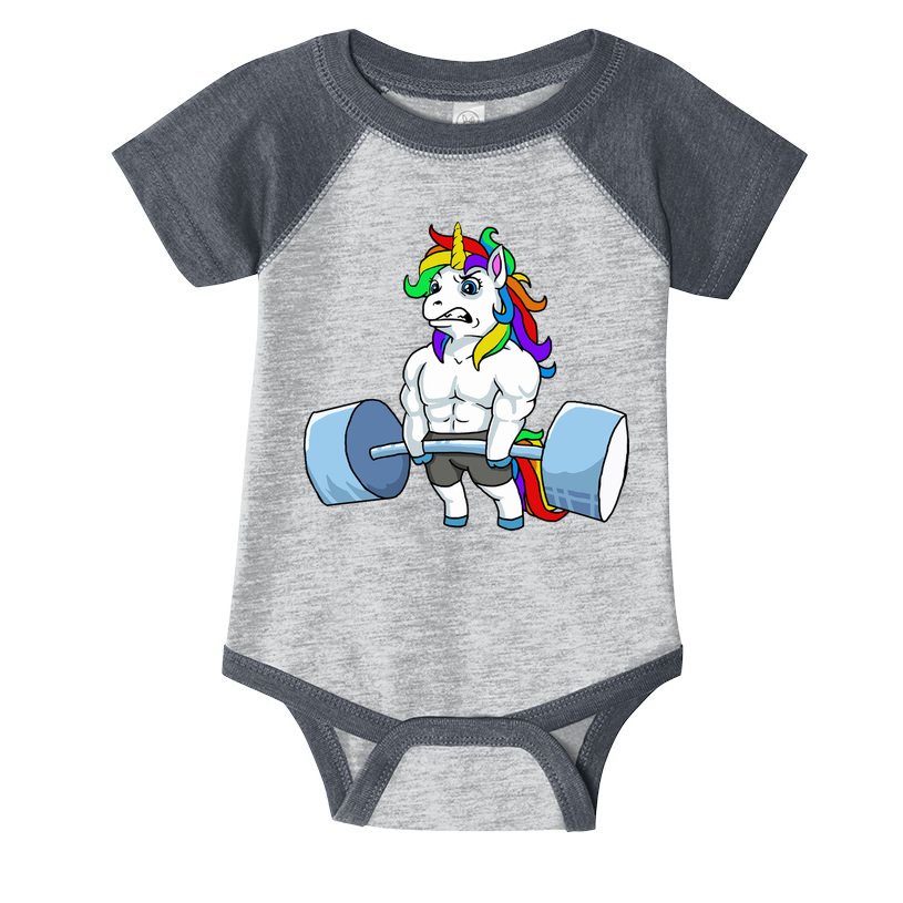 Unicorn Lifting Weights Infant Baby Jersey Bodysuit
