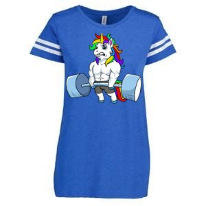 Unicorn Lifting Weights Enza Ladies Jersey Football T-Shirt