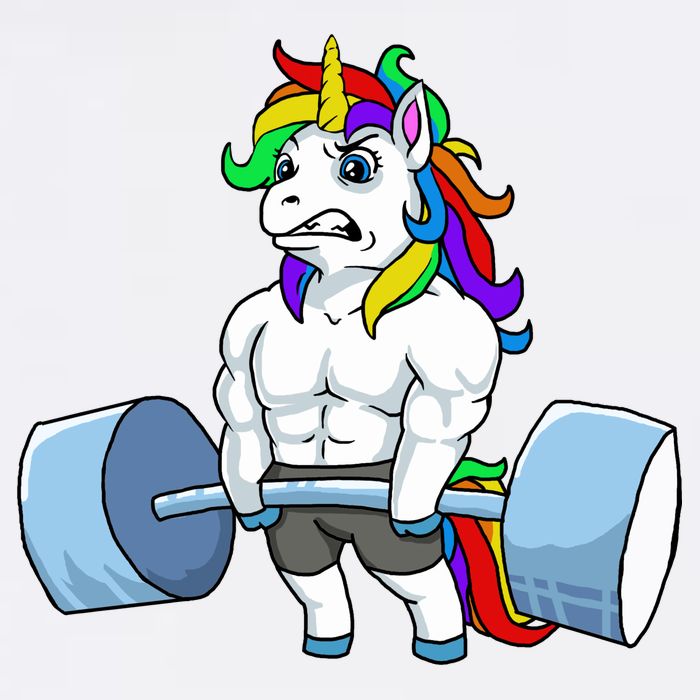 Unicorn Lifting Weights Garment-Dyed Sweatshirt