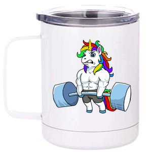 Unicorn Lifting Weights 12 oz Stainless Steel Tumbler Cup