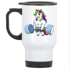 Unicorn Lifting Weights Stainless Steel Travel Mug