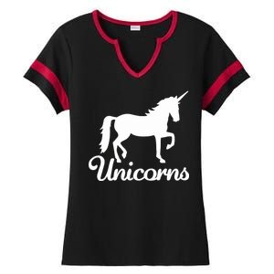 Unicorn Logo Ladies Halftime Notch Neck Tee