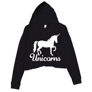 Unicorn Logo Crop Fleece Hoodie