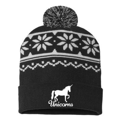 Unicorn Logo USA-Made Snowflake Beanie