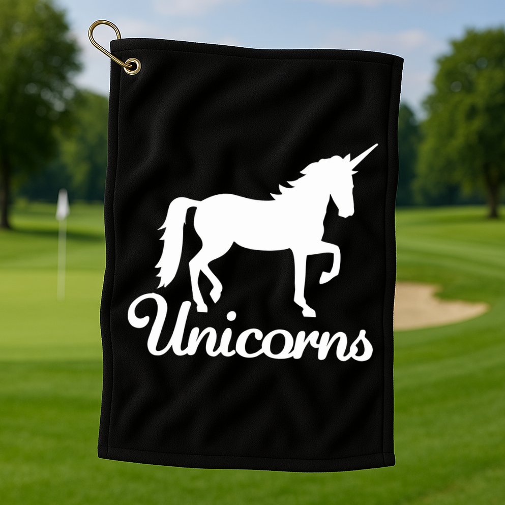 Unicorn Logo Golf Towel