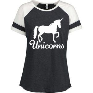 Unicorn Logo Enza Ladies Jersey Colorblock Tee