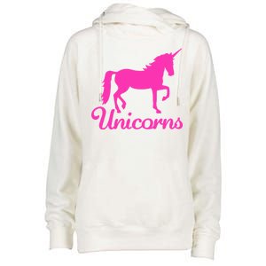 Unicorn Logo Womens Funnel Neck Pullover Hood