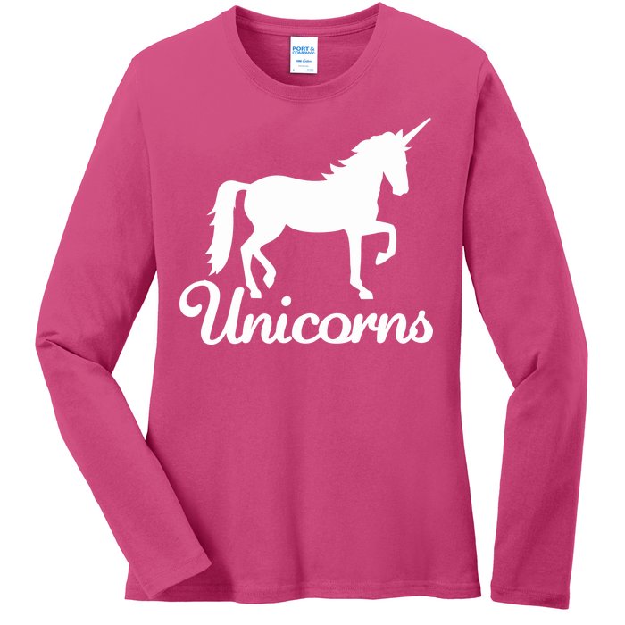 Unicorn Logo Ladies Long Sleeve Shirt