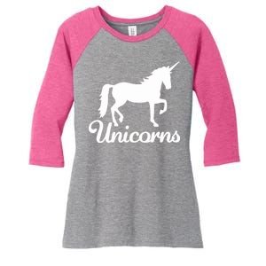 Unicorn Logo Women's Tri-Blend 3/4-Sleeve Raglan Shirt