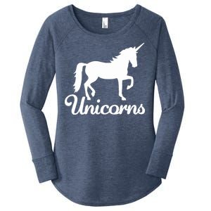 Unicorn Logo Women's Perfect Tri Tunic Long Sleeve Shirt