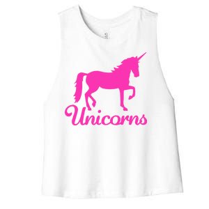 Unicorn Logo Women's Racerback Cropped Tank