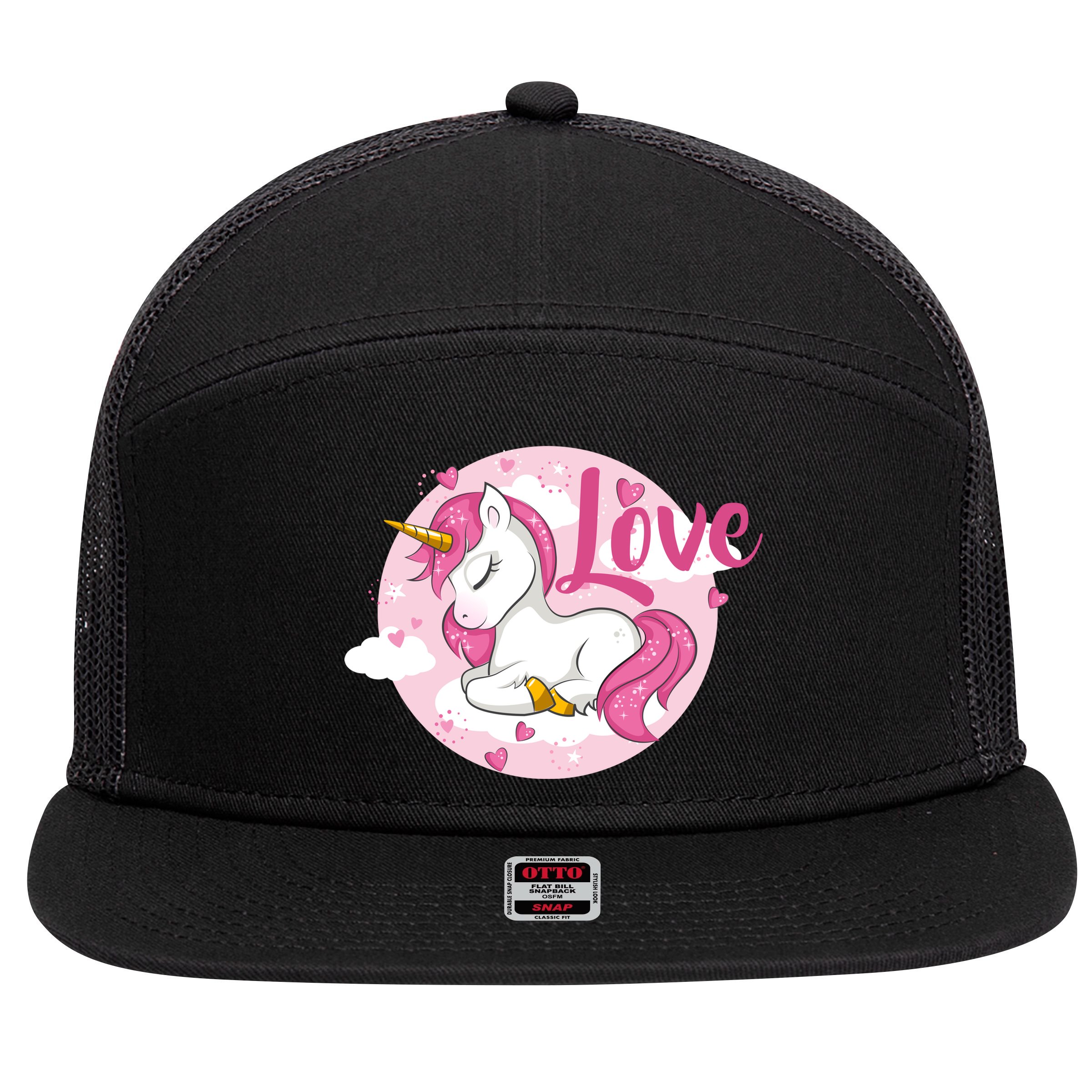 Unicorn Love  7 Panel Mesh Trucker Snapback Hat