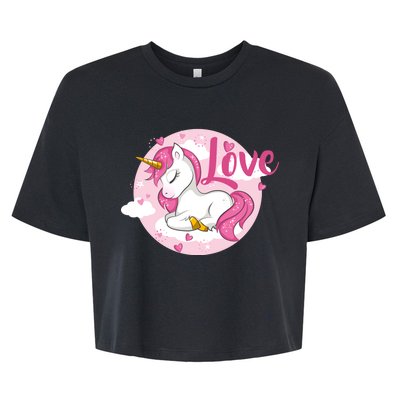 Unicorn Love  Bella+Canvas Jersey Crop Tee