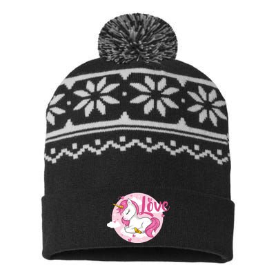 Unicorn Love  USA-Made Snowflake Beanie