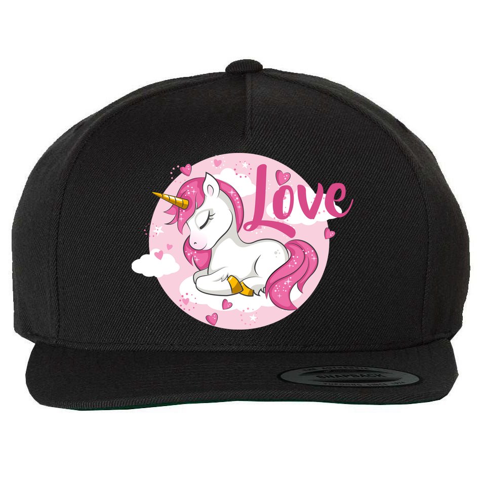 Unicorn Love  Wool Snapback Cap