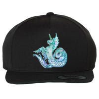 Unicorn Mermaid Hippocampus Wool Snapback Cap