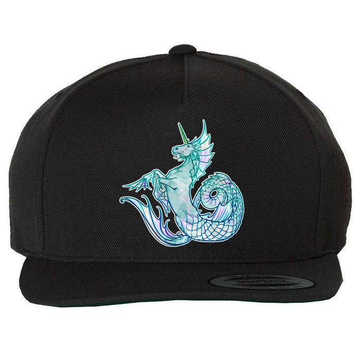 Unicorn Mermaid Hippocampus Wool Snapback Cap