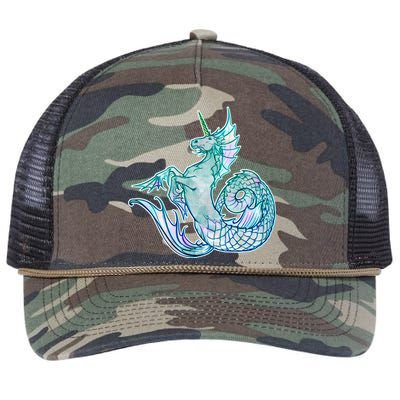 Unicorn Mermaid Hippocampus Retro Rope Trucker Hat Cap