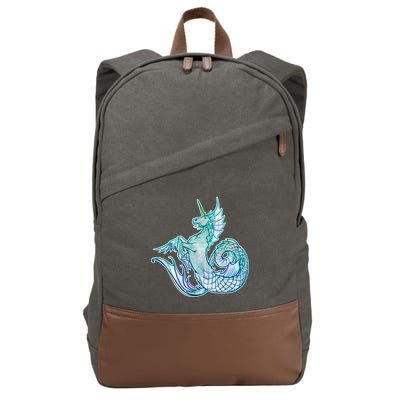 Unicorn Mermaid Hippocampus Cotton Canvas Backpack