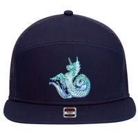 Unicorn Mermaid Hippocampus 7 Panel Mesh Trucker Snapback Hat