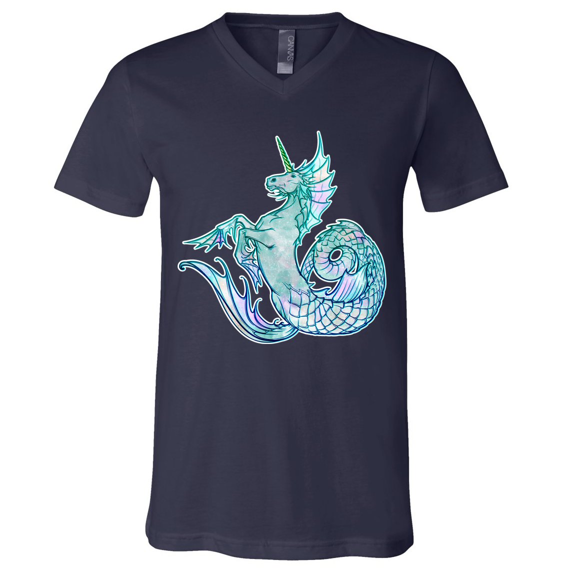 Unicorn Mermaid Hippocampus V-Neck T-Shirt
