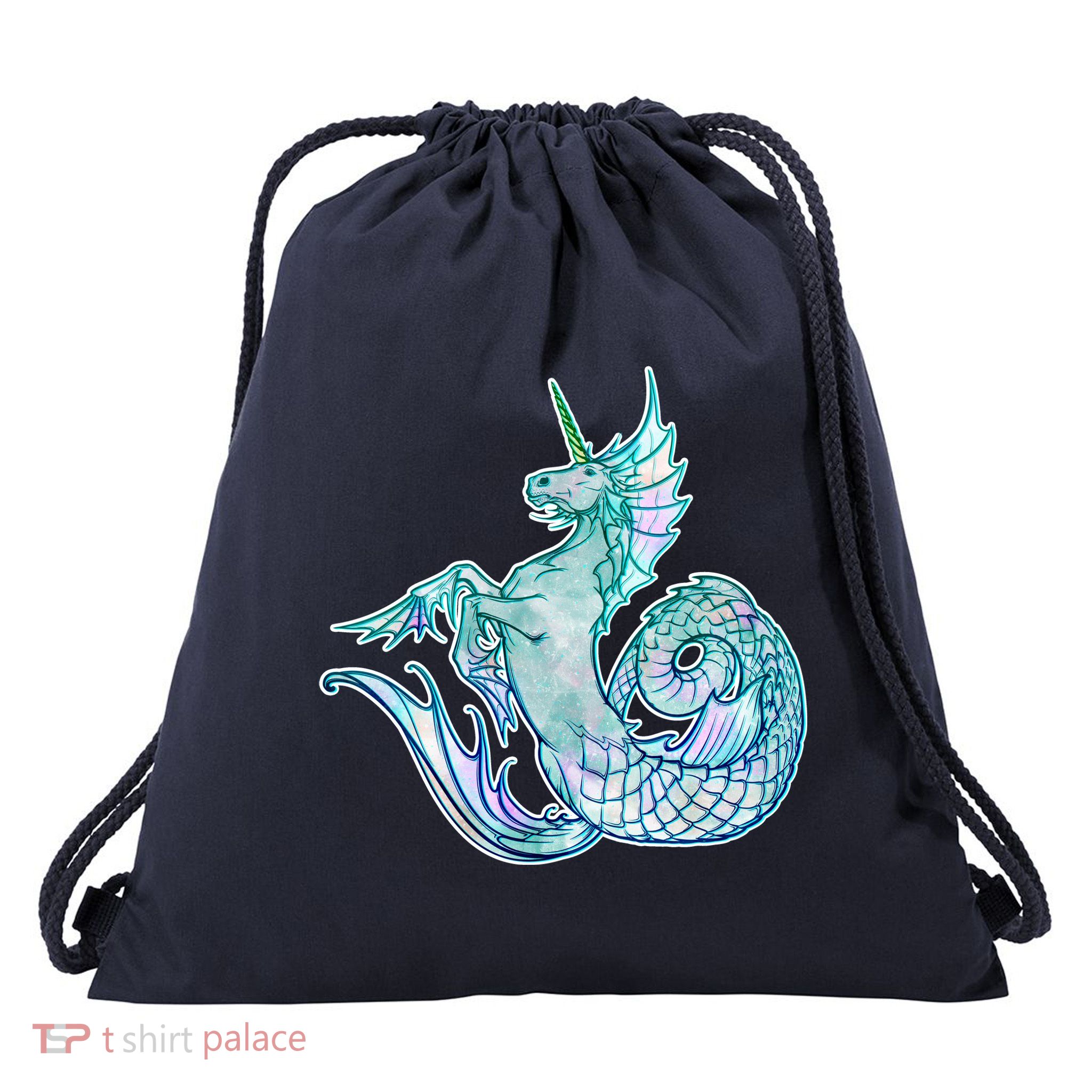 Unicorn Mermaid Hippocampus Drawstring Bag